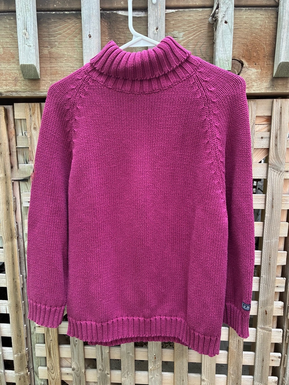 Classic Ribbed Cowl-Neck Sweater - Magenta